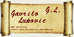 Gavrilo Lupović vizit kartica